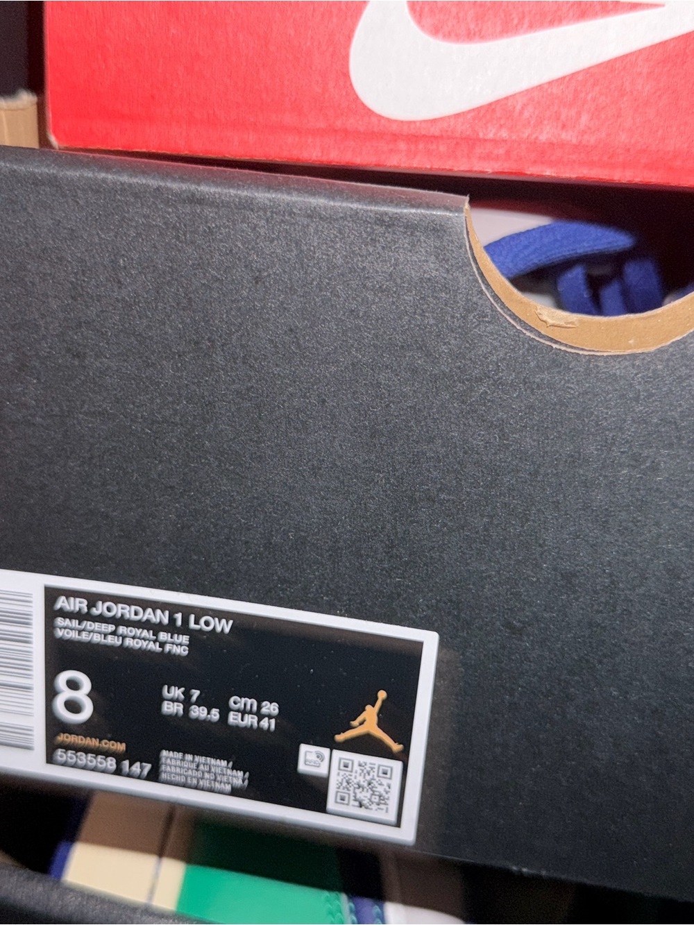 Nike Air Jordan 1 Low - Deep Royal Blue and Black Box